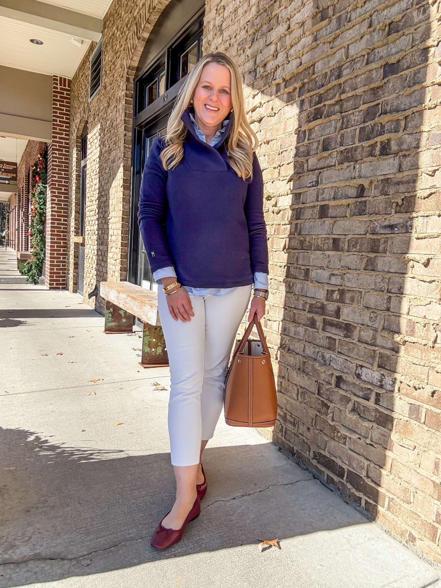 Workwear outfit of the day! I love a layered look and a button down under a sweater is very classic! 

Wearing size medium in the fleece sweater and x-small in the button down. 

Winter outfit for work, winter outfit, preppy outfits, classic style, classic style, winter sweaters, work outfits, work wear, workwear

#LTKWorkwear #LTKStyleTip #LTKOver40