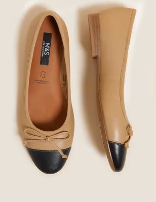Leather Bow Ballet Pumps | Marks & Spencer (US)