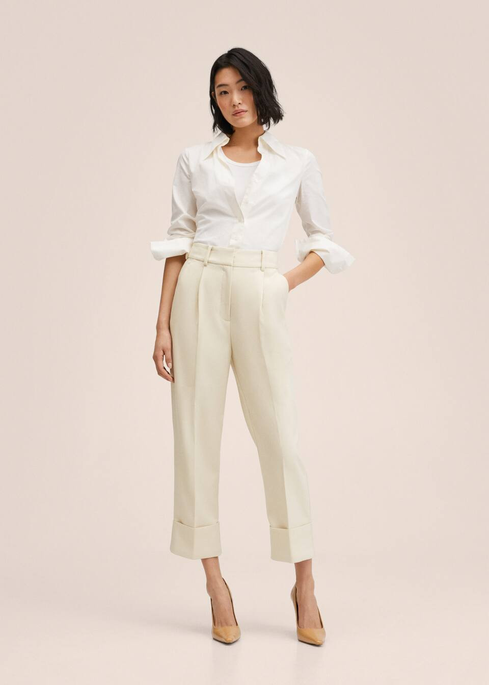 Pleat straight trousers | MANGO (US)