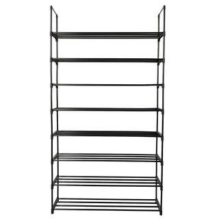 66.54 H 40-Pair 1-Tier Black Iron Shoe Rack | The Home Depot