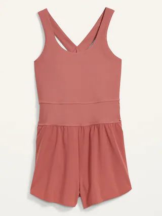 Sleeveless PowerSoft 2-in-1 Dolphin-Hem Performance Run Romper -- 2.5-inch inseam | Old Navy (US)