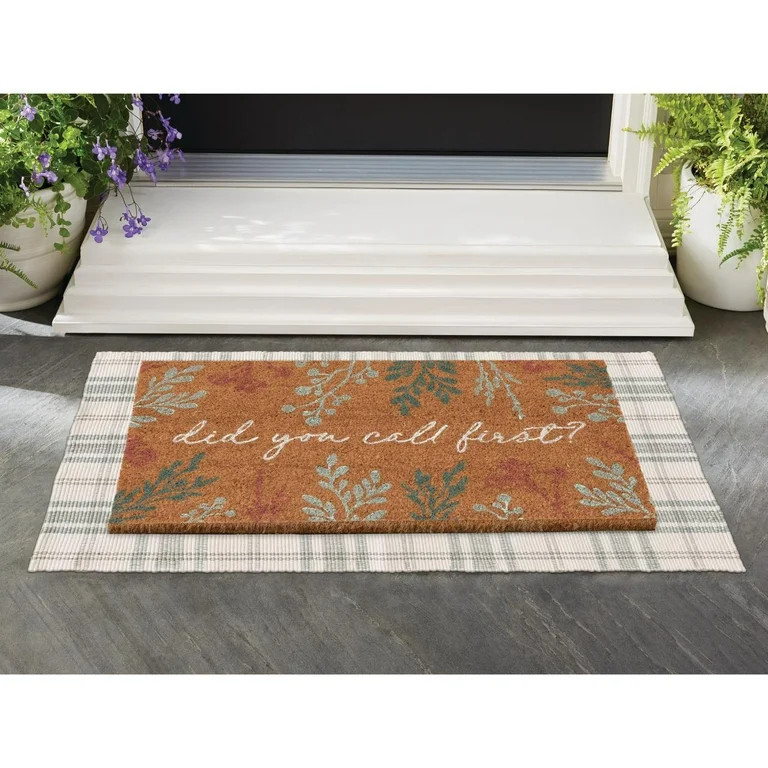 Home Decor Collection 24" x 36" Sage Plaid Outdoor Layering Rug - Walmart.com | Walmart (US)