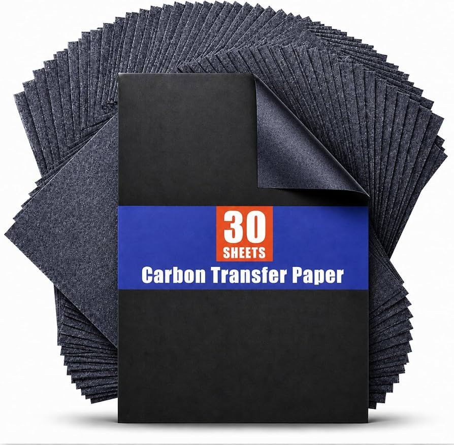 PSLER Black Carbon Paper for Tracing - 30Pcs Graphite Transfer Paper, A4 | Amazon (US)