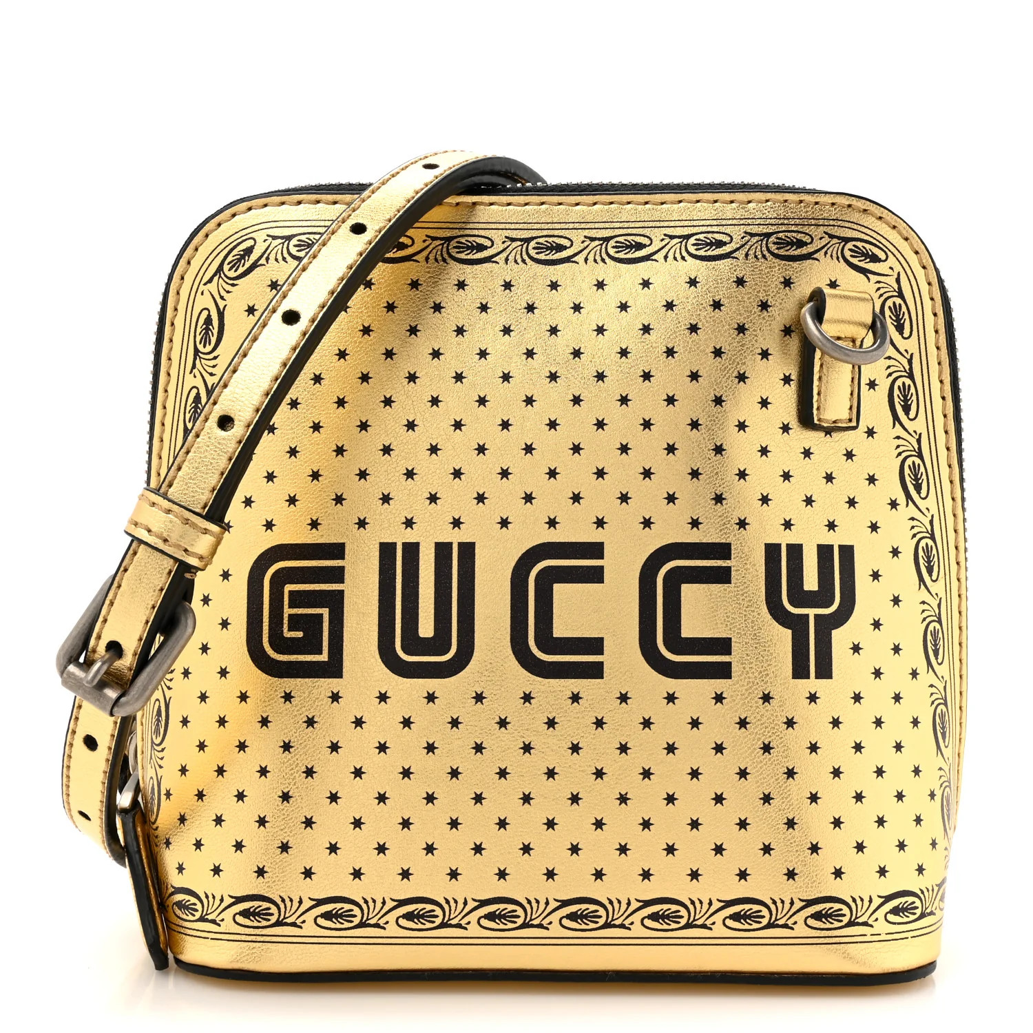 Gucci X SEGA Calfskin GUCCY Stars Mini Dome Shoulder Bag Gold | FASHIONPHILE (US)