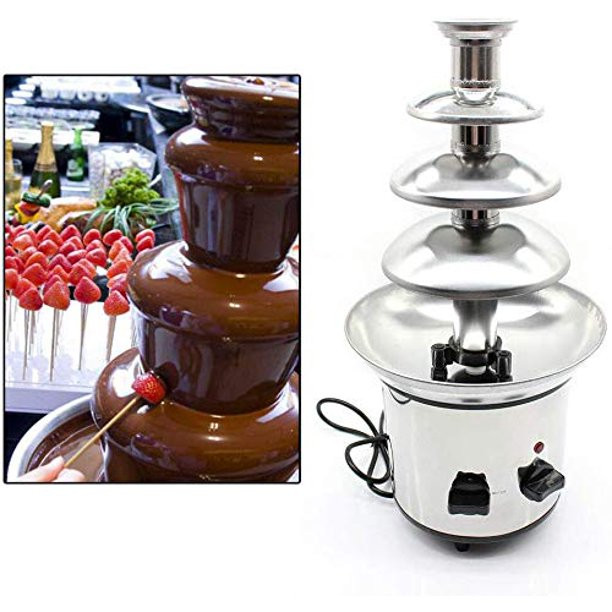 OUKANING 4 Tier Chocolate Fountain, Hot Chocolate Fondue Fountain Commercial Stainless Steel Luxu... | Walmart (US)