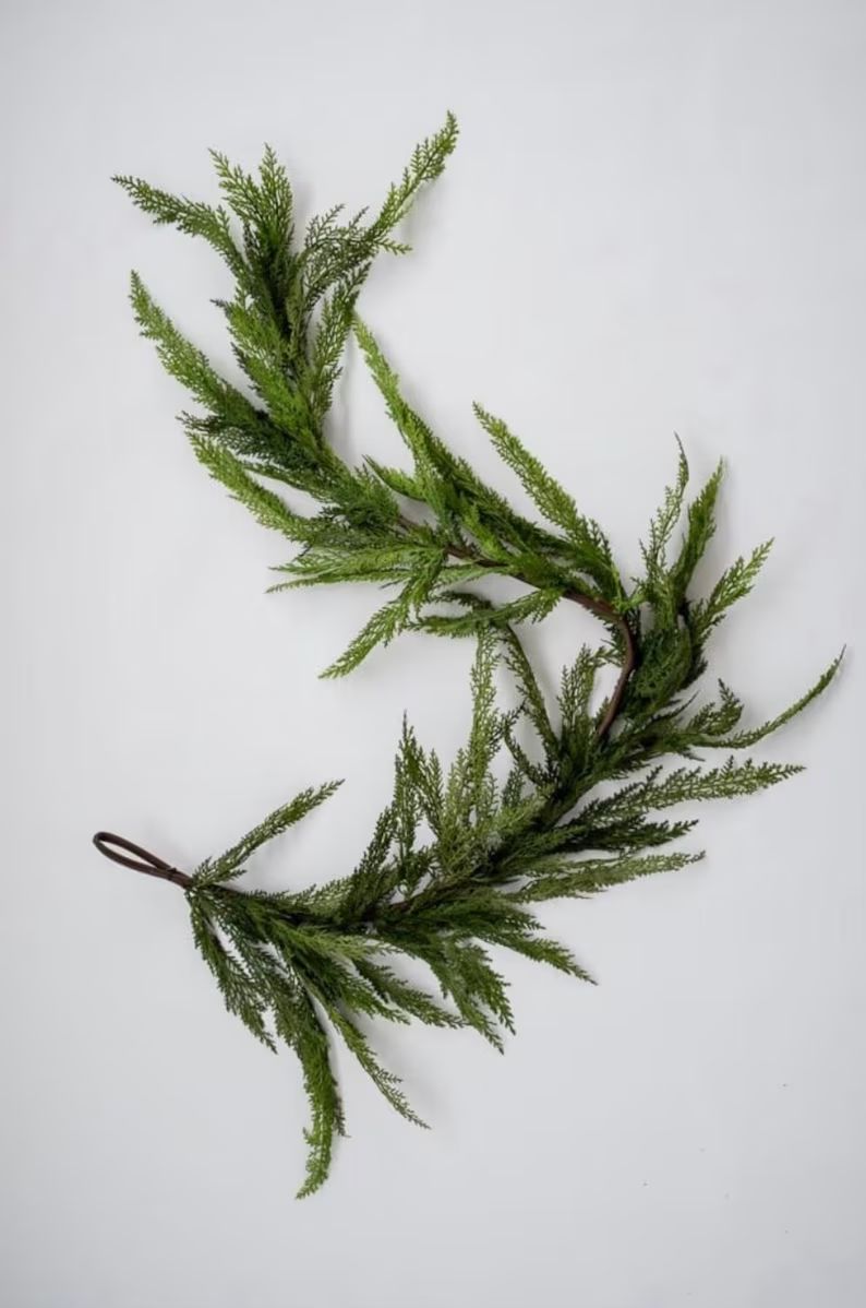 Artificial Cedar Garland. Christmas Cypress Garland. Winter - Etsy | Etsy (US)