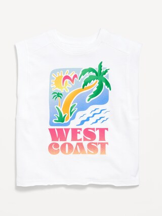 Sleeveless Muscle Graphic T-Shirt for Girls | Old Navy | Old Navy (US)
