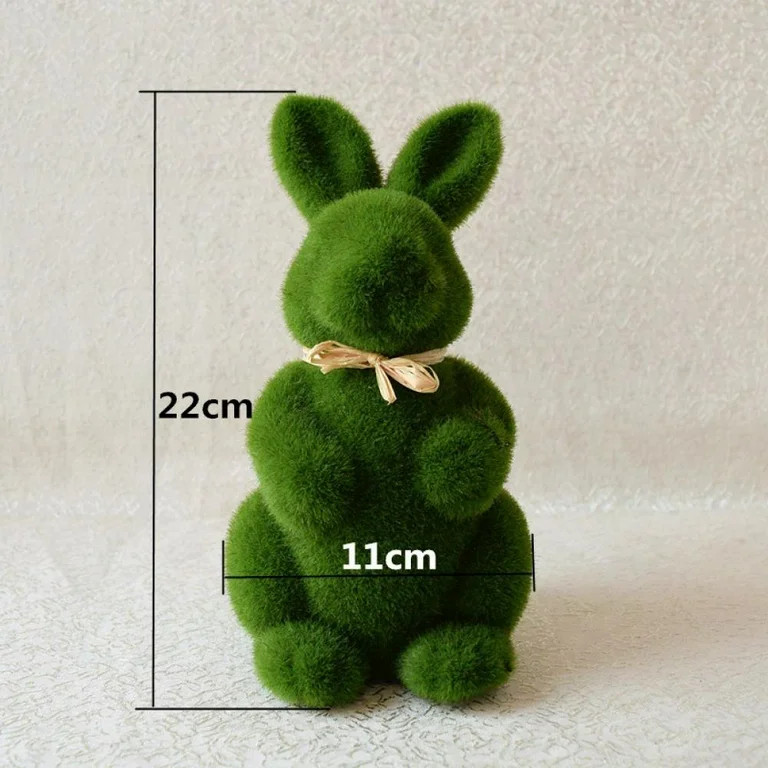 Easter Furry Flocked Bunny, Artificial Moss Rabbit Easter Table Decor, Holiday Easter Figure Stat... | Walmart (US)