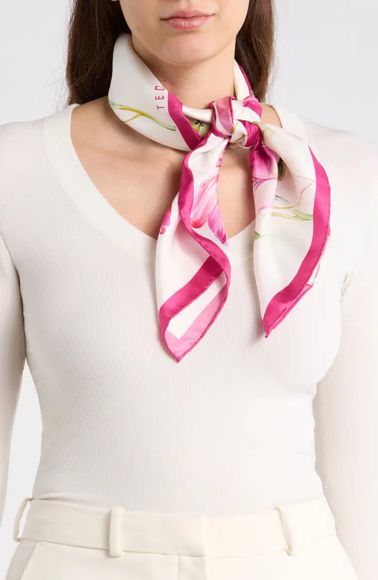 Floral Silk Twill Square Scarf | Nordstrom Rack