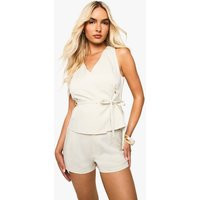 Womens Tailored Shorts - Cream - 12 | boohoo (US & Canada)
