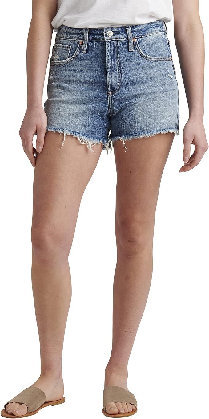 Silver Jeans Co. Women's Beau Mid Rise Short | Amazon (US)