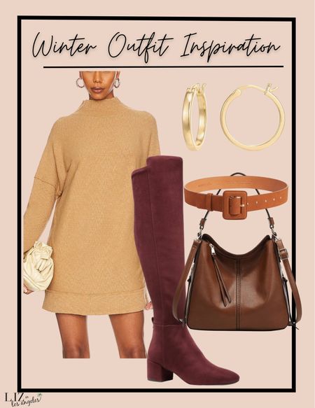 This winter outfit is amazing for the coldest days.  It’s a great nude sweater dress that is great for a date night outfit or a girls night out outfit.  You could wear this as a casual outfit.

#LTKstyletip #LTKFind #LTKSeasonal