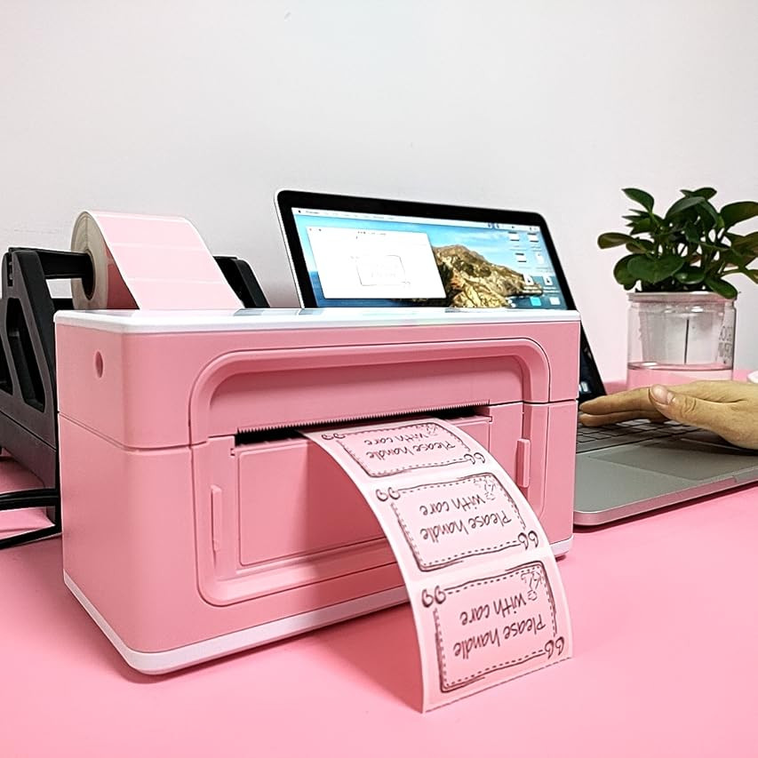Pink Label Printer, [Upgraded 2.0] MUNBYN Label Printer Maker for Shipping Packages Labels 4x6 Therm | Amazon (US)