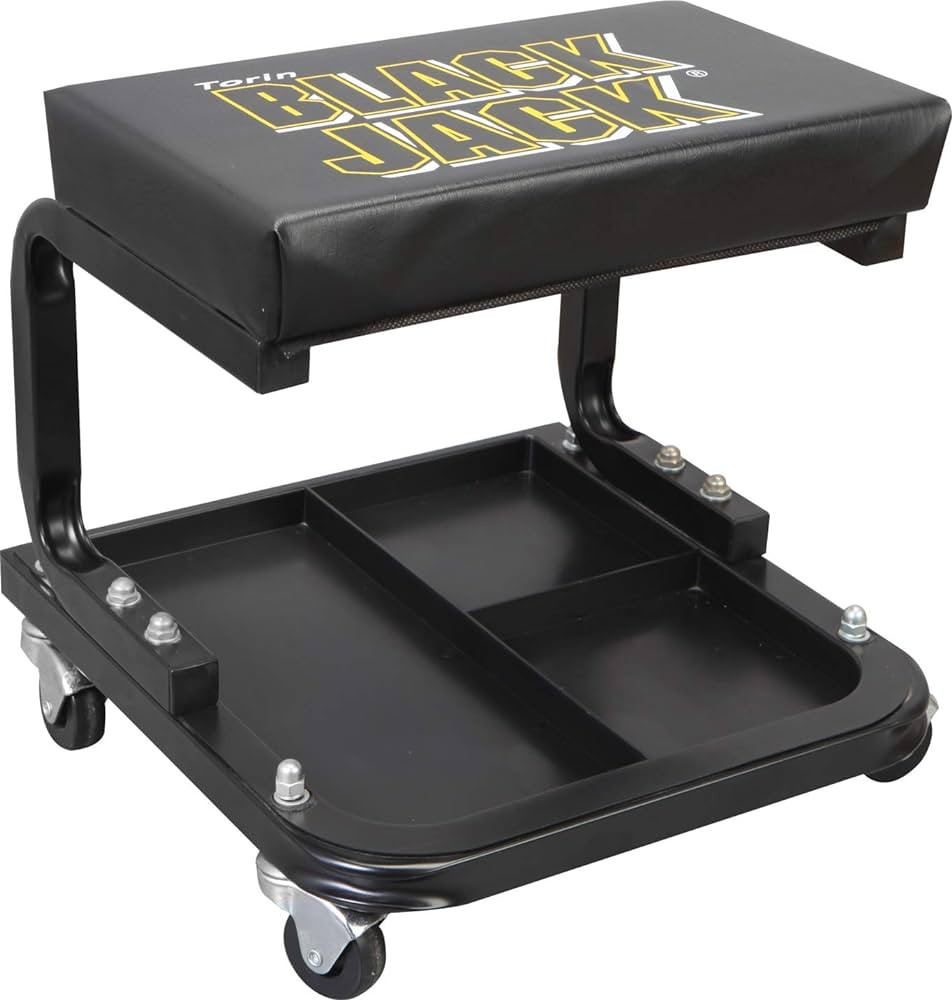 Torin TR6100W BlackJack Rolling Creeper Garage/Shop Seat: Padded Mechanic Stool with Tool Tray St... | Amazon (US)