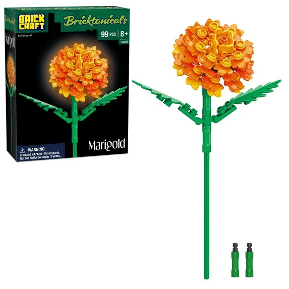 Brickcraft Bricktanicals Marigold Brick Building Set (99- Plastic Piece Set), Artificial Flower D... | Walmart (US)
