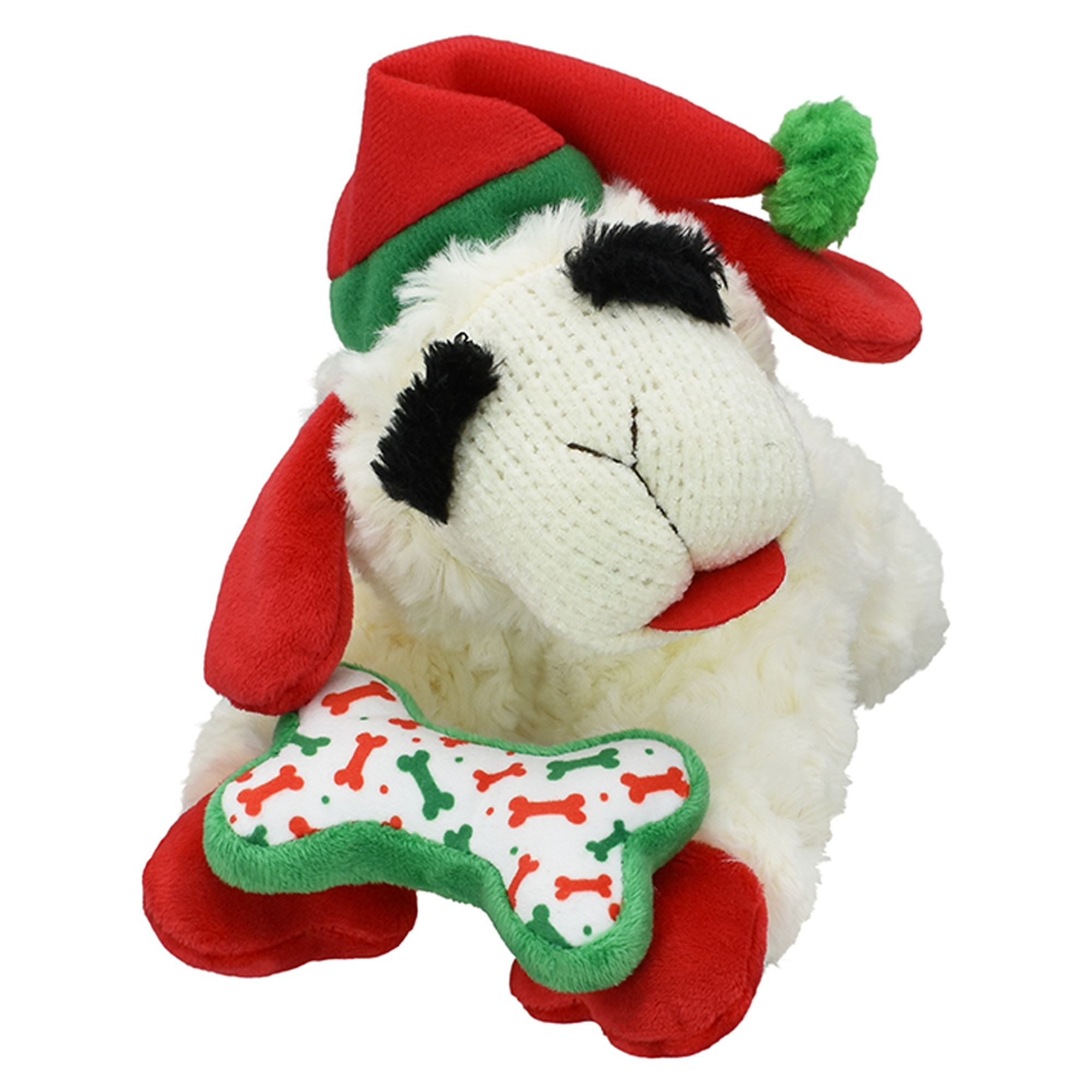Multipet Holiday Lamb Chop Bone and Santa Hat 10.5" | PetSmart
