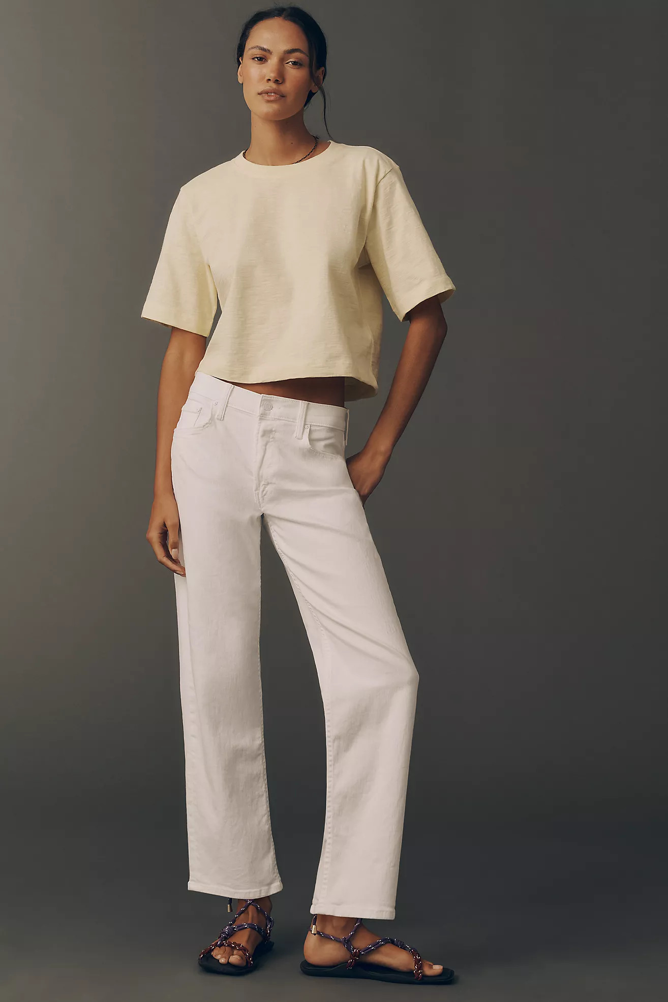 MOTHER Newbie Ankle Mid-Rise Relaxed Straight-Leg Jeans | Anthropologie (US)