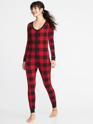 Patterned Thermal-Knit One-Piece PJs for Women | Old Navy US