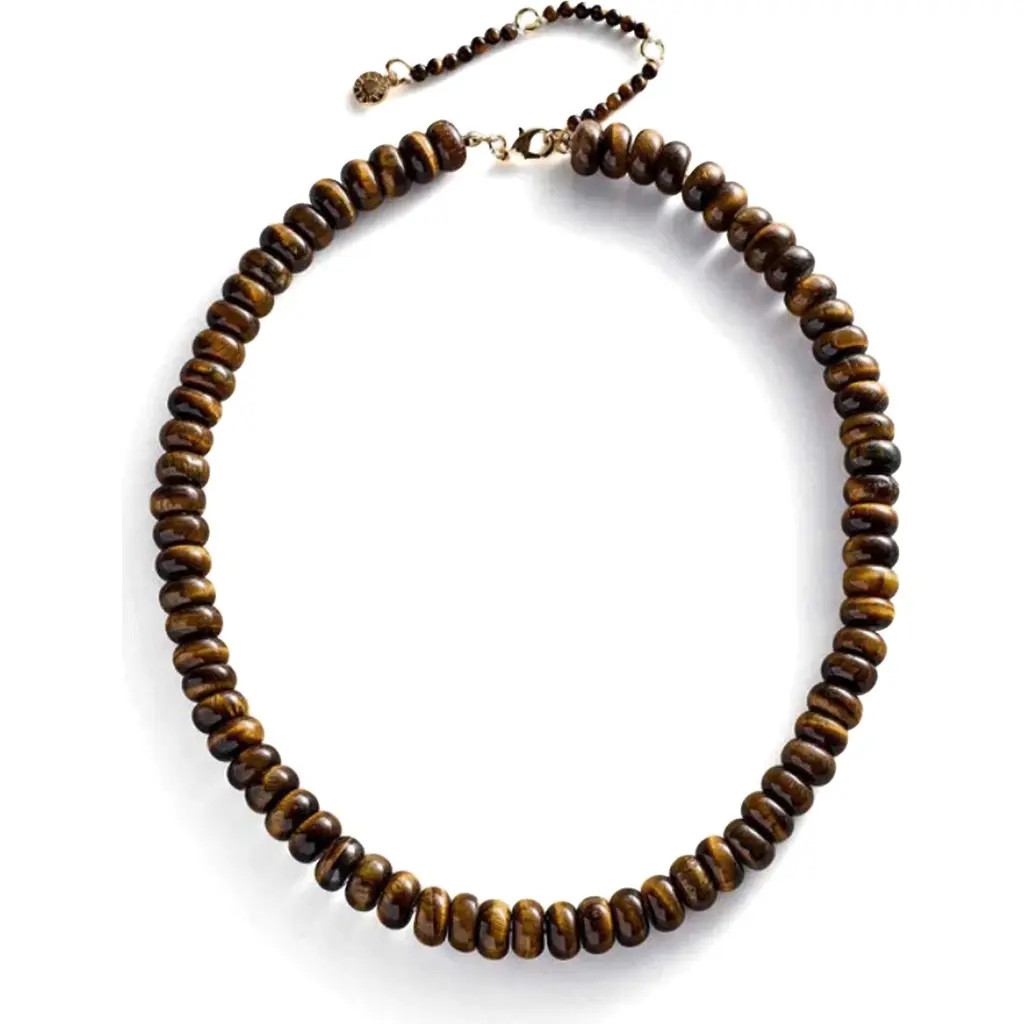 BaubleBar Joyce Semiprecious Stone Beaded Necklace in Brown at Nordstrom | Nordstrom
