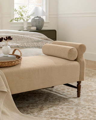 Asher Bench Charcoal & Ivory Stripe Linen | McGee & Co. (US)
