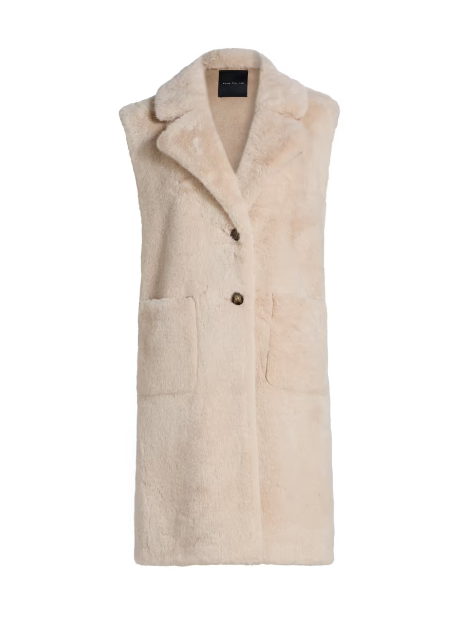 Elie Tahari Fallon Faux-Fur Longline Vest | Saks Fifth Avenue | Saks Fifth Avenue