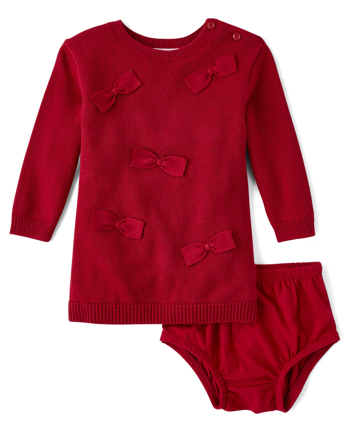 Baby Girls Bow Sweater Dress - red | The Children's Place