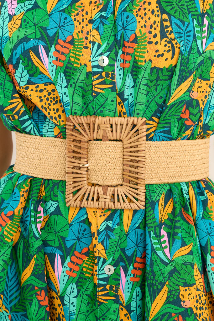 Sliding Through Tan Belt | Red Dress