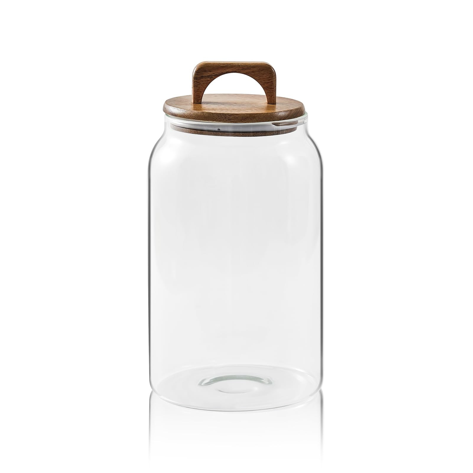 Sweejar Large Glass Candy Jar with Wooden Lid, 1 Gallon Glass Canister with Airtight Lid for Sugar/Flour Storage - 1 Pack | Amazon (US)