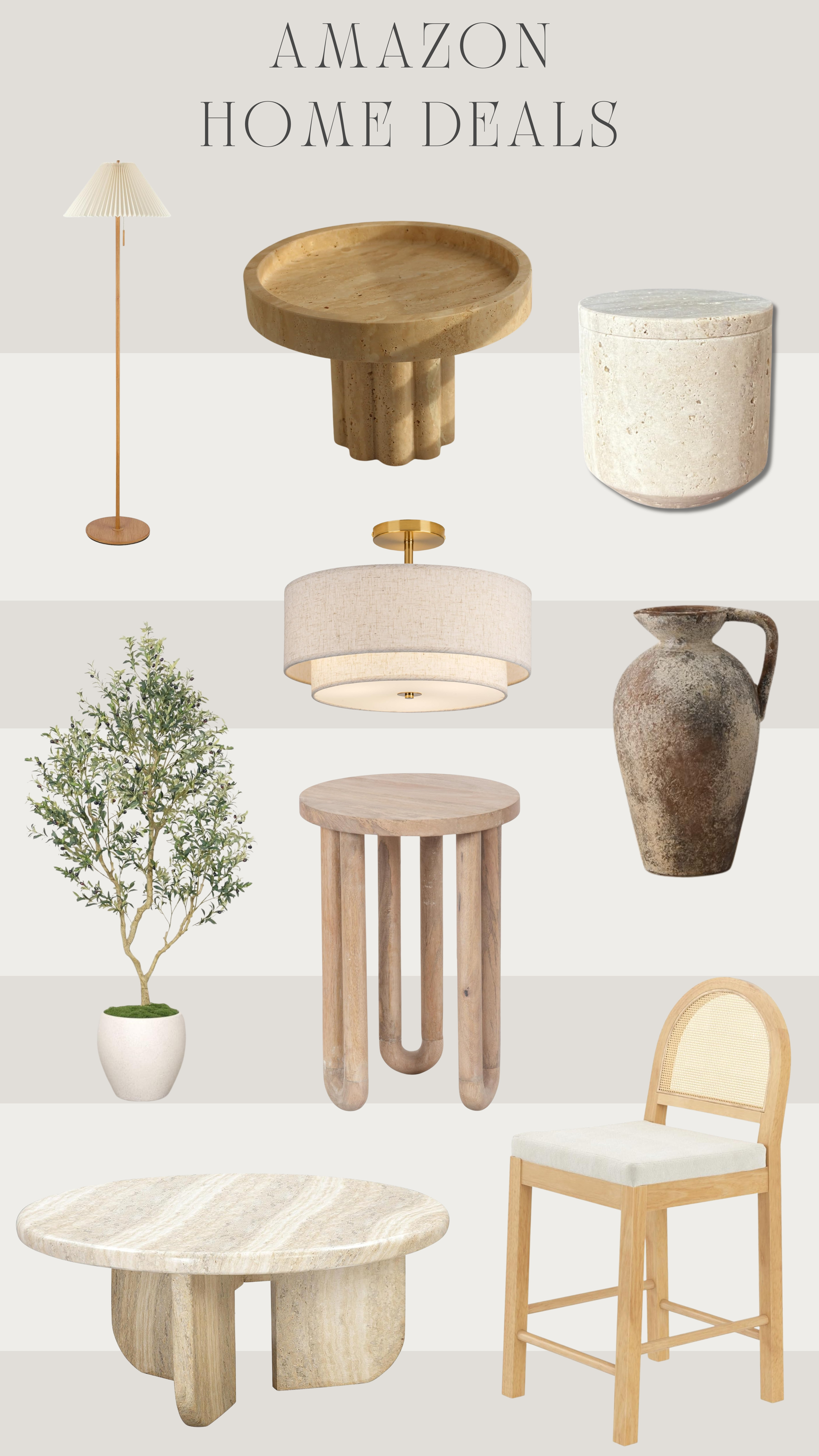 Freshen up your living space with these stylish home essentials! 

• Marble Tray • Faux Olive Tree 
• Floor Lamp • Ceiling Light 
• Side Table 
• Coffee Table 
• Bar Stool 

All on sale! These picks will elevate your home with a touch of elegance. 

 #LTKHome #LTKSaleAlert #LTKBeauty