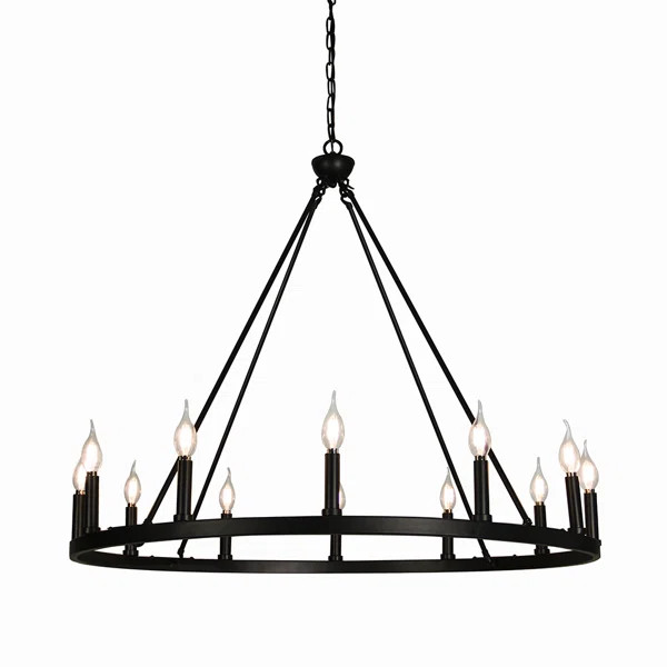 Adamsville 12 - Light Dimmable Wagon Wheel Chandelier | Wayfair North America