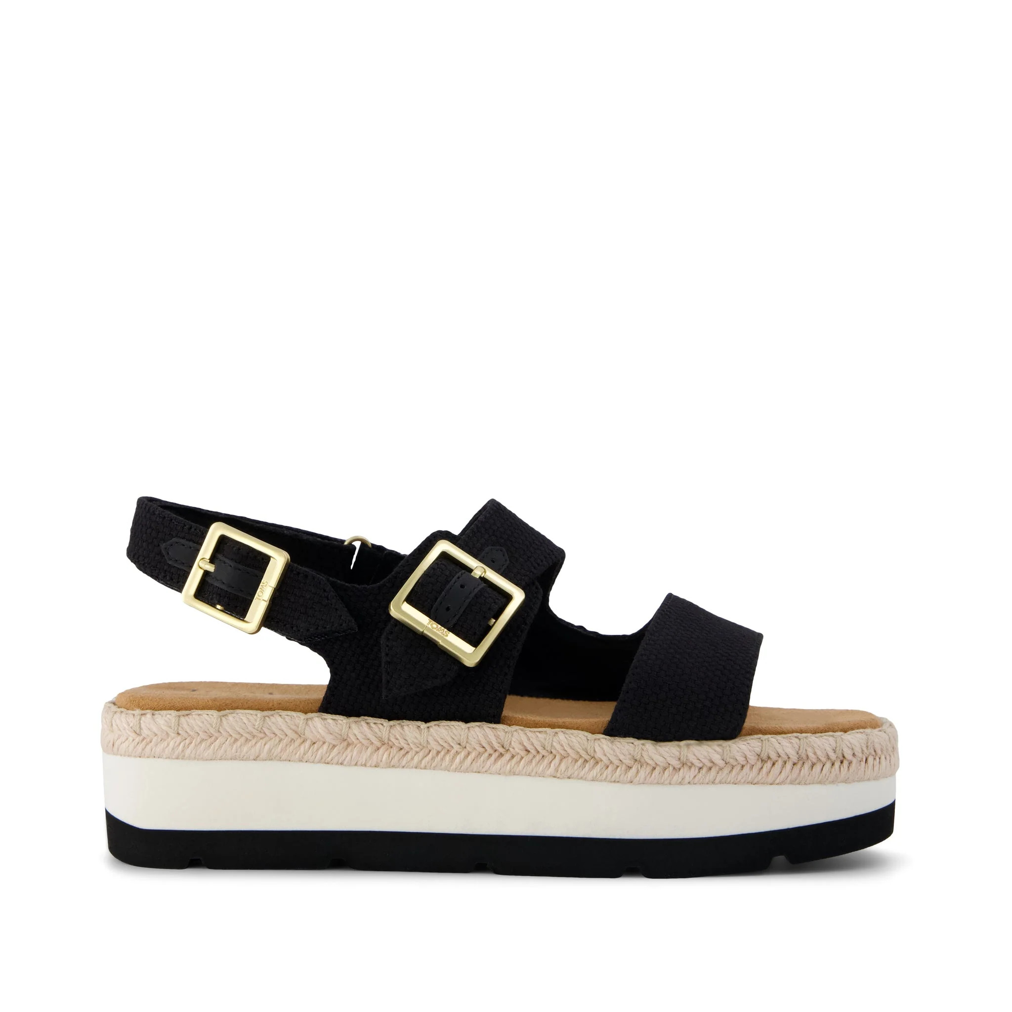 Womens Giana Flatform Sandal Black Woven | Toms EMEA