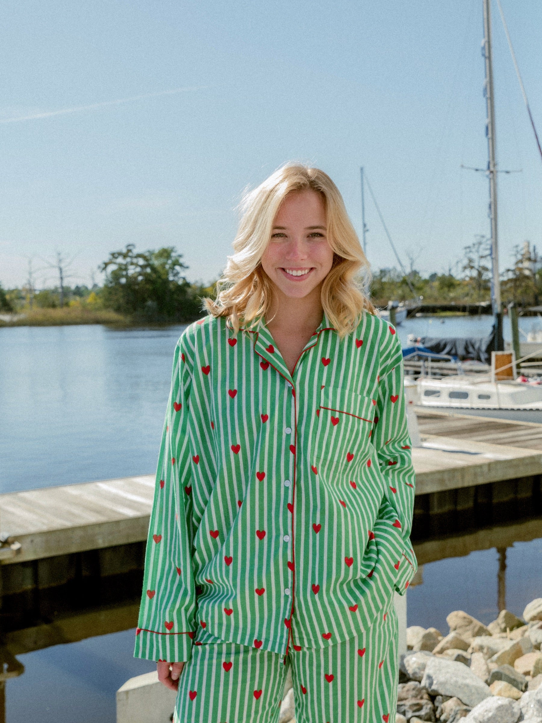 Cozy Pajama Set - Holiday Hearts | Darling Loungewear