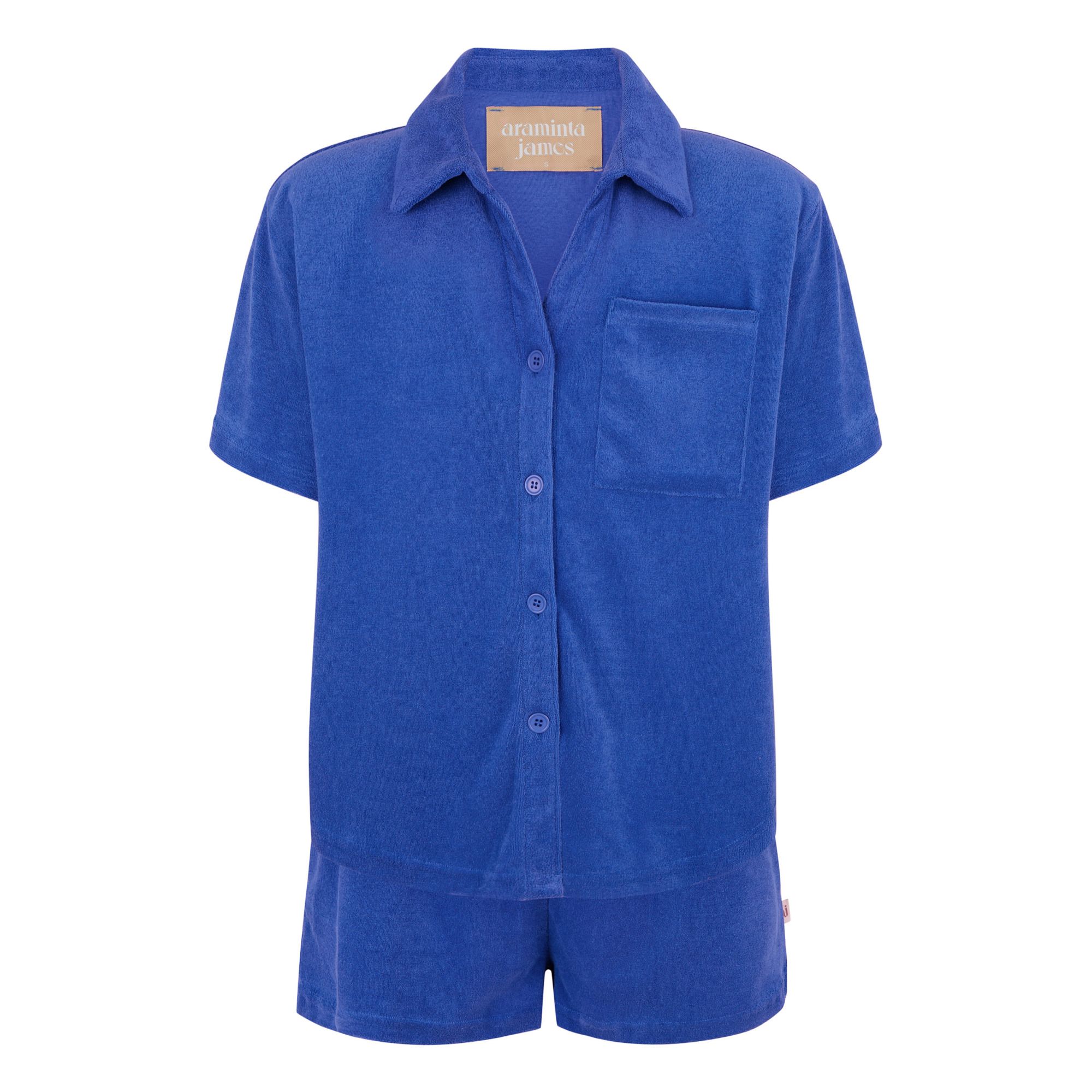 Terry Cloth Shirt Top & Bottom Set Blue Araminta James Fashion Adult | Smallable DE