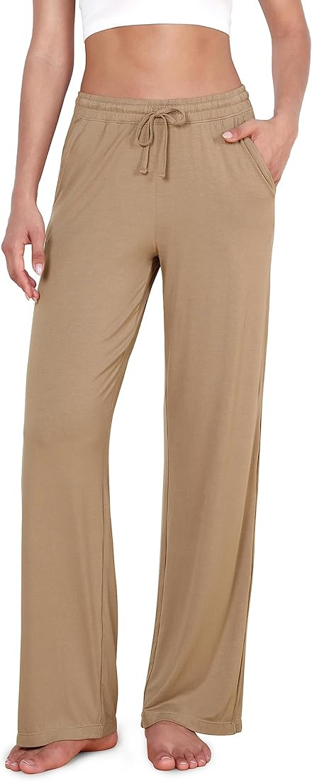 ODODOS Women's Lounge Pants with Pockets Drawstring Lightweight Loose Comfy Casual Pajama Pants-2... | Amazon (US)