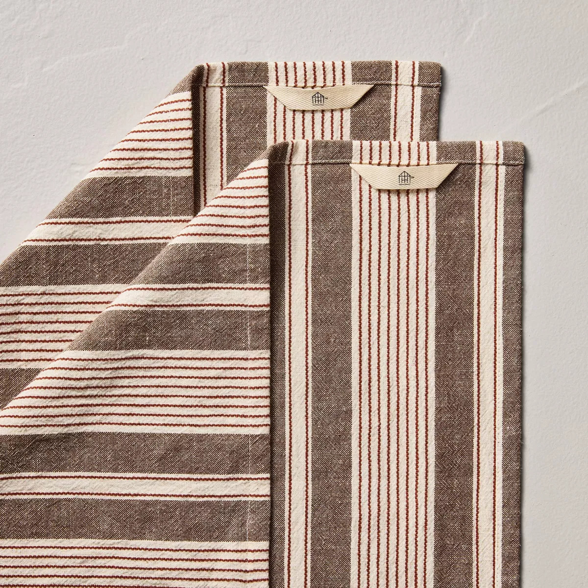 Set of 2 Kitchen Towel Toffee Striped - Hearth & Hand™ with Magnolia | Target
