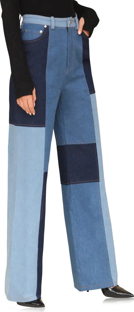 Patchwork Wide Leg Jeans | Nordstrom