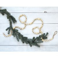Wood Bead Garland - Christmas Tree Garland, Strand, Farmhouse Decor | Etsy (US)