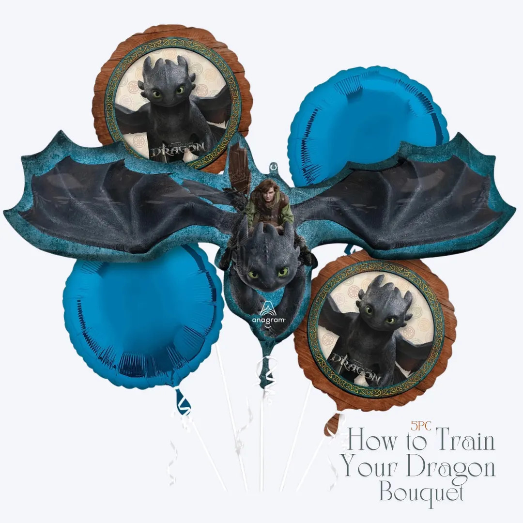 How to Train Your Dragon Balloon Bouquet: Toothless Birthday Party Decor | Etsy (US)