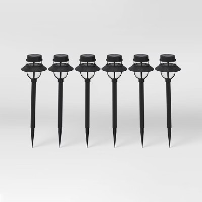 6pk Dual Hood Pathway Lights Black - Threshold™ | Target