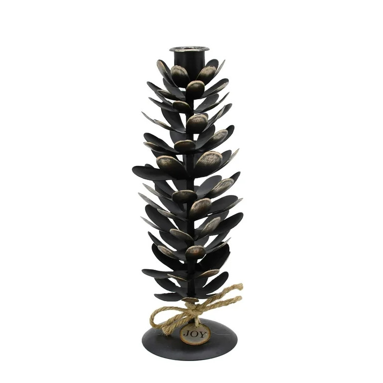 Holiday Time Metal Brown Large Pine Cone 9 Inches Christmas Candle Holder 1 Piece | Walmart (US)