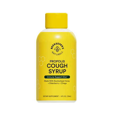 Beekeeper's Naturals Propolis Honey Cough Syrup Daytime for Adults Elderberry, Bee Propolis, Buckwheat Honey - Immune Support & Throat Soothing, 4 oz | Walmart (US)