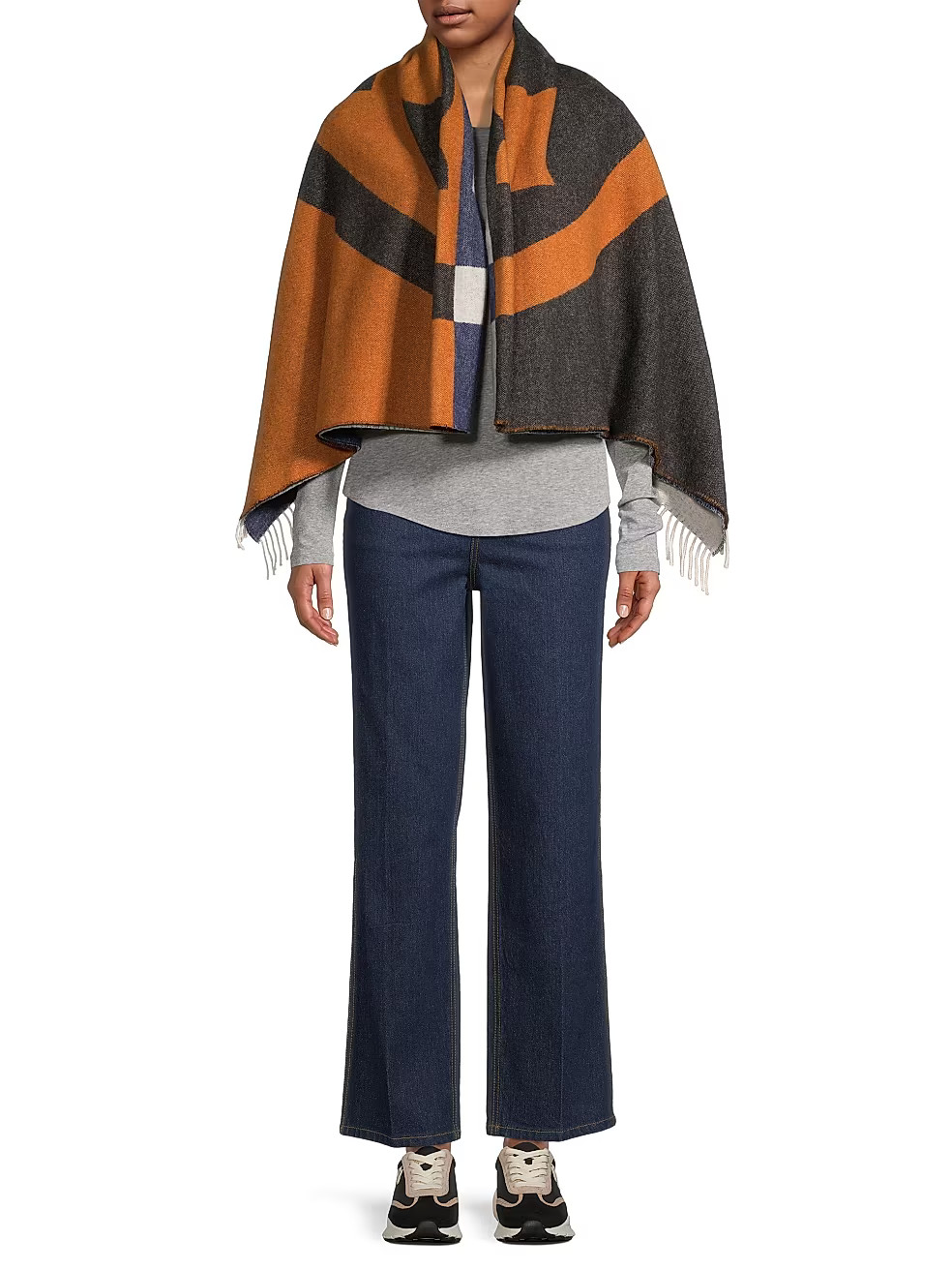Colorblocked Wool Logo Scarf | Saks Fifth Avenue