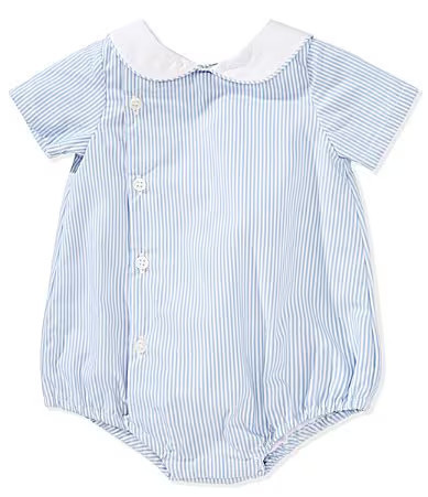 Edgehill Collection Baby Boys Peter Pan Collar Stripe Bubble Romper - 9 Months | Dillard's
