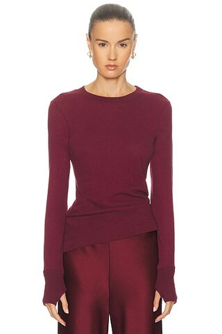 Cashmere Easy Cuffed Crewneck Top | FWRD 