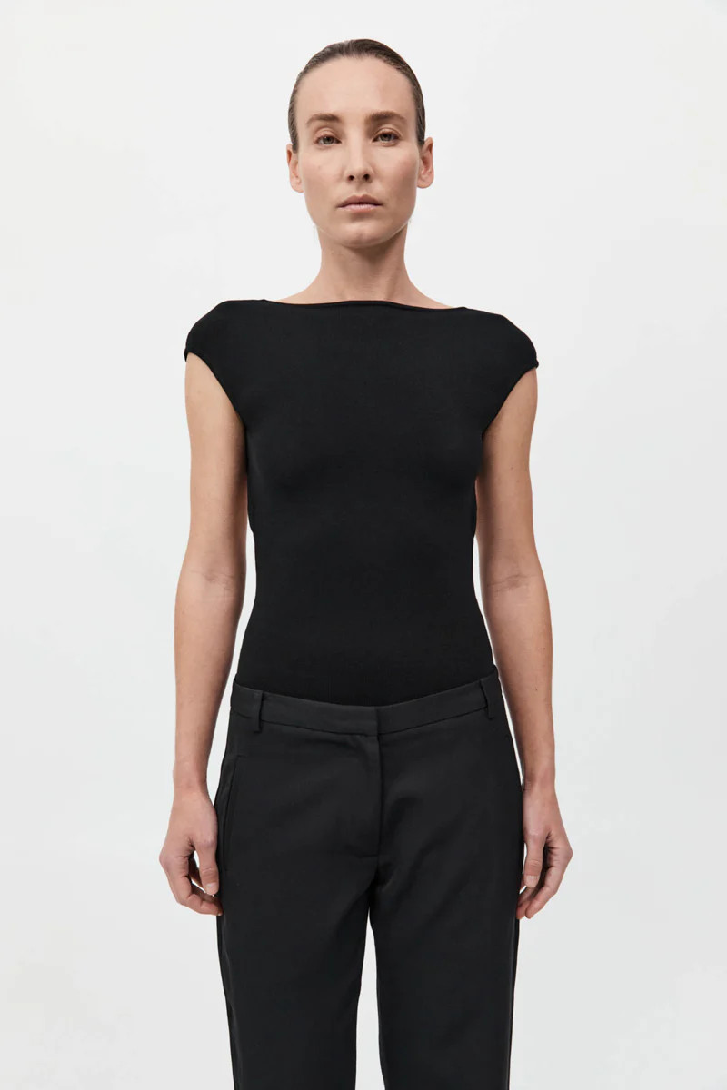 Sculpted Ballet Knit Top - Black | St. Agni (US, UK, EU)