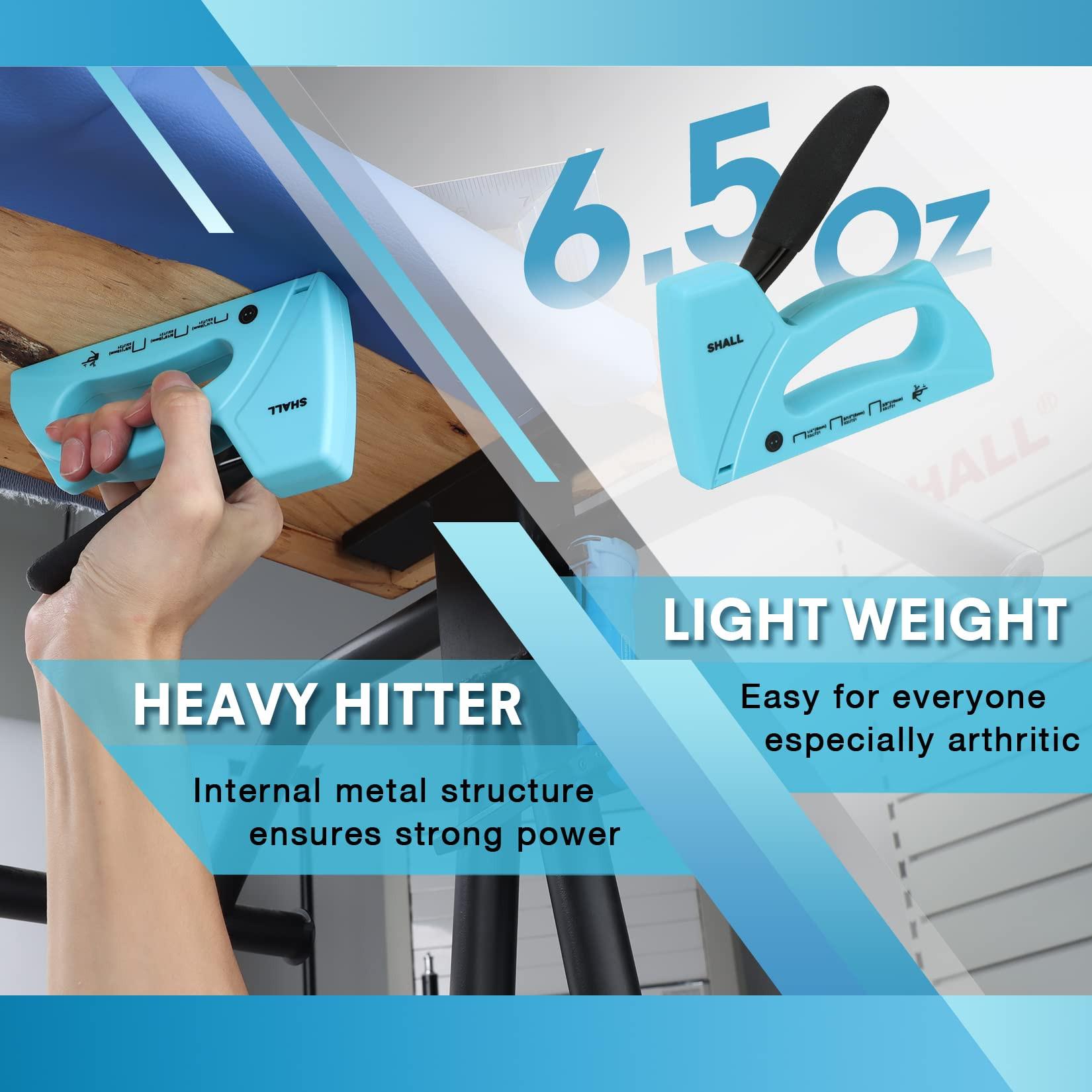 SHALL Light Duty Staple Gun for Wood - Upholstery Staple Gun with 1600pcs JT21 Staples 1/4, 5/16,... | Amazon (US)