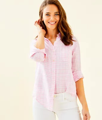 Sea View Linen Button Down Top | Lilly Pulitzer