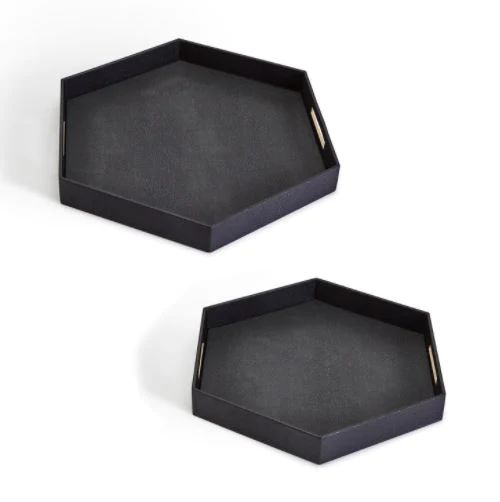 Black Hexagon Stingray Trays | Megan Molten