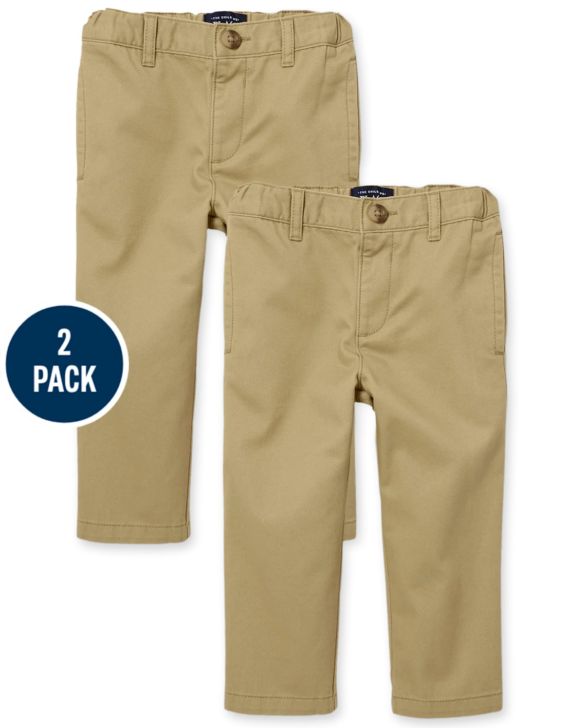 Baby And Toddler Boys Uniform Stretch Straight Chino Pants 2-Pack - tan | The Children's Place