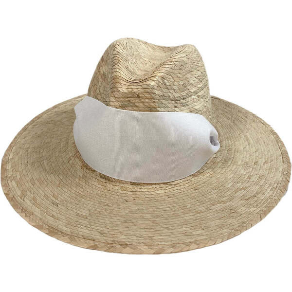 Women's Zinnia Wide & Short Brim Tennis & Croquet Ribbon Sun Hat, White | Maisonette
